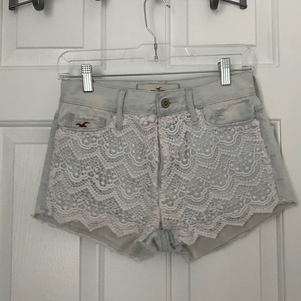Hollister Denim Lace Shorts